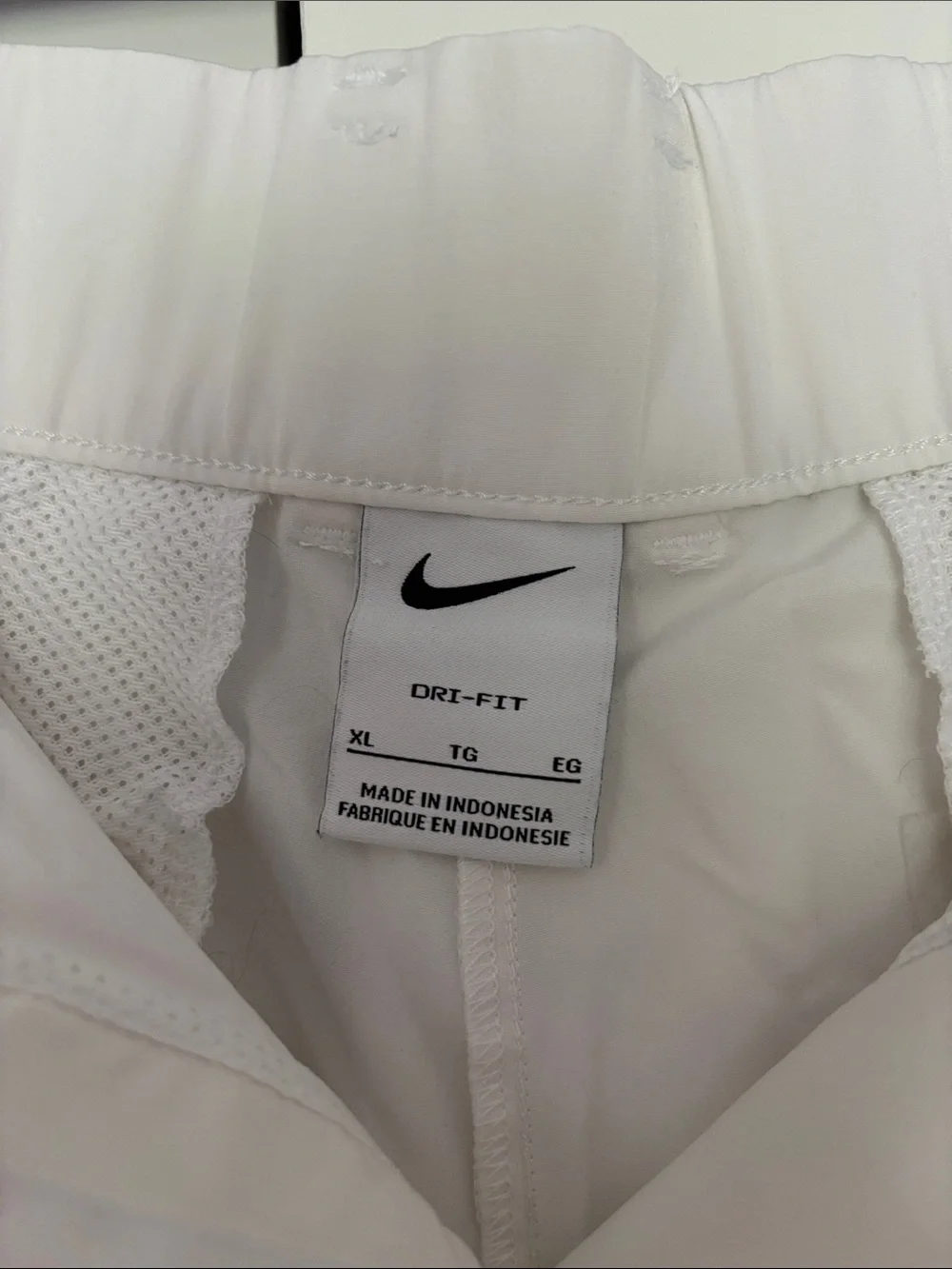 Nike White Women’s Athletic Shorts with Elastic Waistband